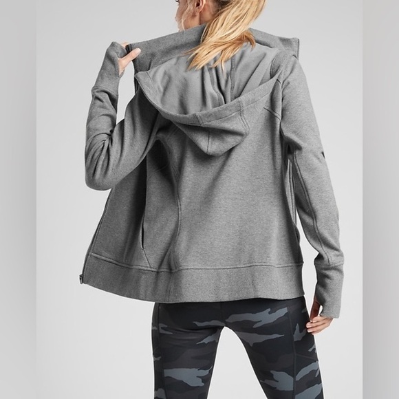 Athleta Triumph Full Zip Hoodie in Charcoal Grey Heather - Picture 8 of 8